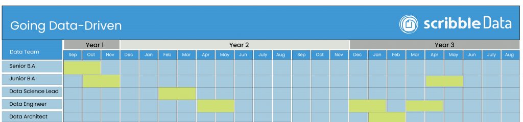 timeline for the hiring of the rest of the team